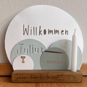 Kommunion•Taufe•Konfirmation• Kartenhalter mit Willkommensschild