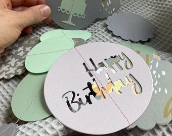 Personalized paper garland chain birthday circles decoration personalized