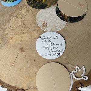 Gedenkketting/cadeau ter nagedachtenis aan een dierbare Papieren slinger/ketting gepersonaliseerd