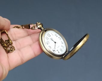 Montre de poche personnalisée avec impression de photos à l'intérieur et à l'extérieur - Montre de poche comme cadeau de mariage pour le marié - Cadeaux de montre de poche personnalisée