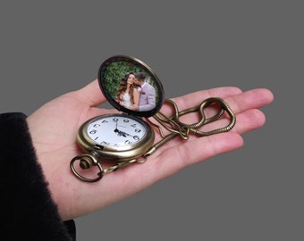 Cadeau montre de poche personnalisée pour garçons d'honneur, montre de poche gravée avec nom personnalisé, montre de poche personnalisée avec photo personnelle, montre de poche