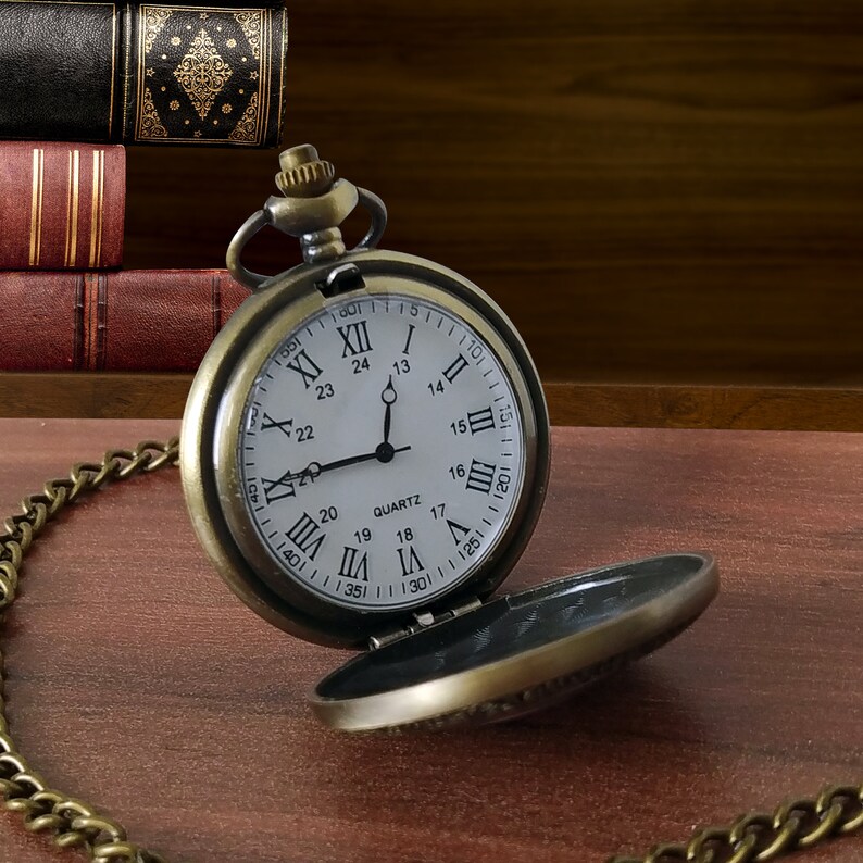 Personalized Custom Pocket Watch With Photo Printed Engraved Etsy