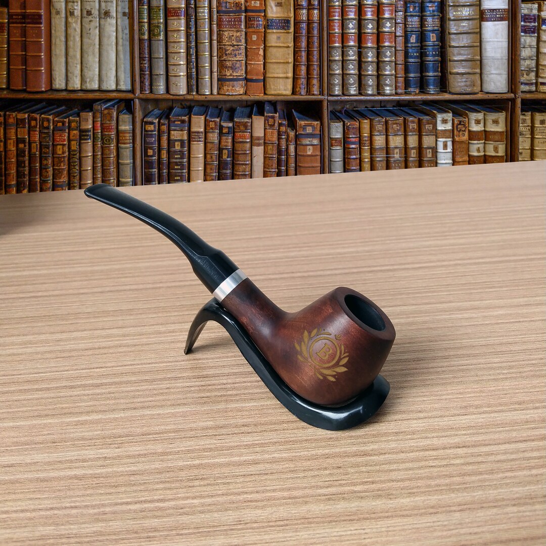 Custom Tobacco Pipe Gift Set for Him Engraved Wooden Pipe Gift for
