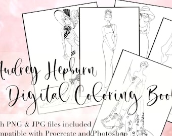 Audrey Hepburn Coloring Book - Etsy
