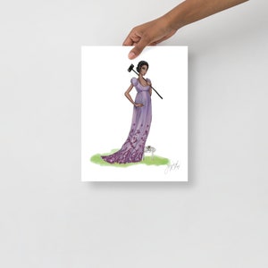 Kate Sharma Poster, Mallet of Death, bridgerton wall art, Kate fashion illustration print, matte poster artwork of Kate sharma, bridgerton
