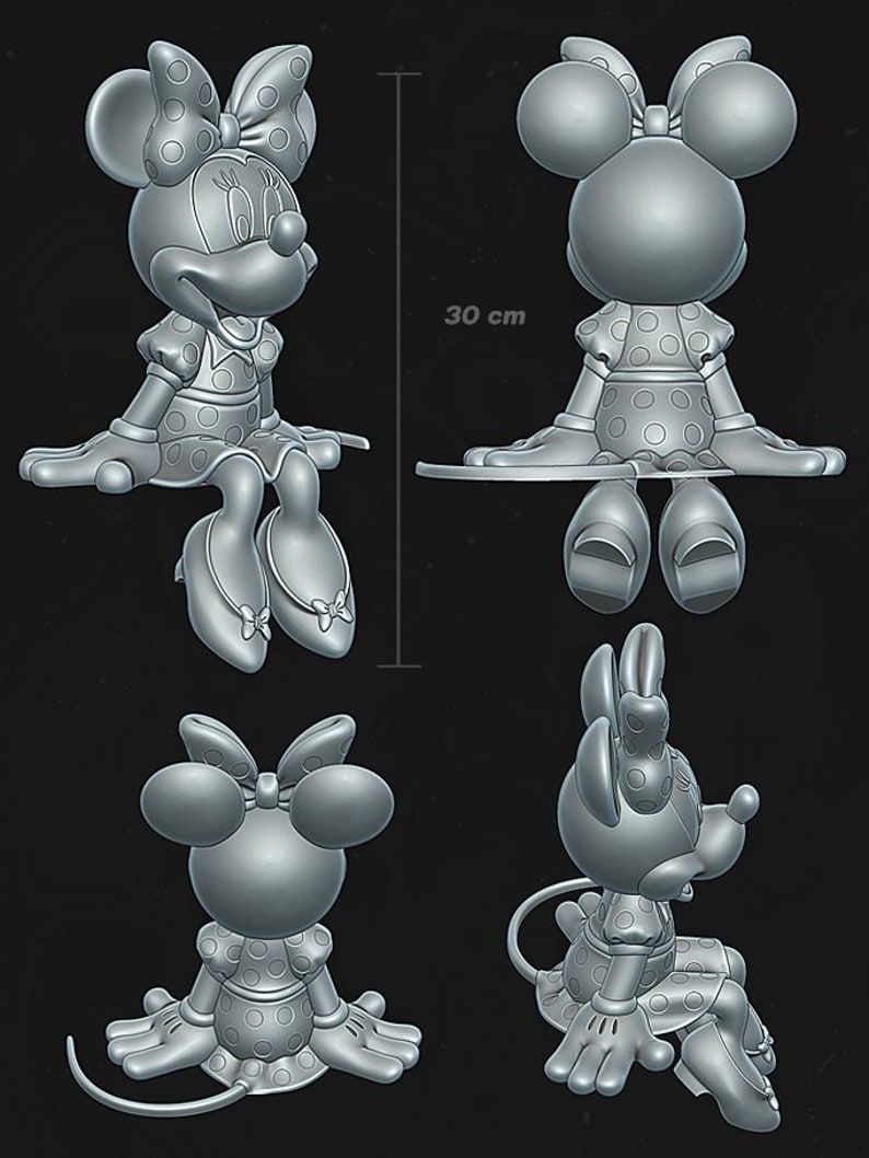 Minnie Mouse STL 3D Print Files for Digital Download and 3D - Etsy