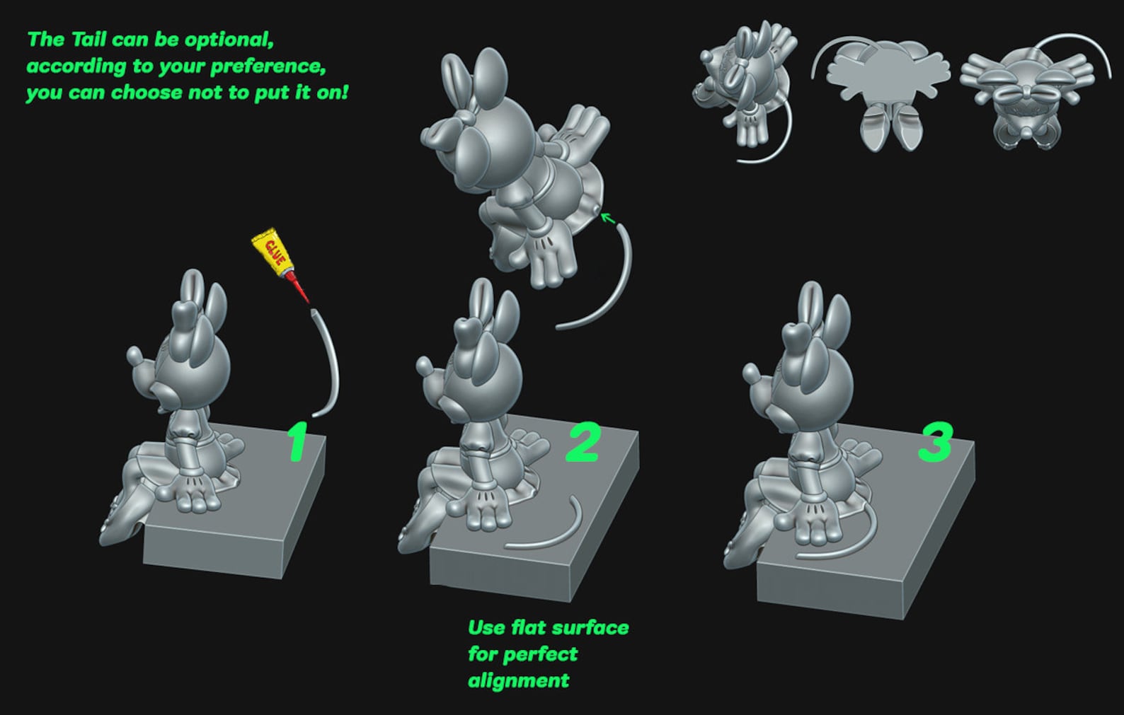 Minnie Mouse STL 3D Print Files for Digital Download and 3D - Etsy