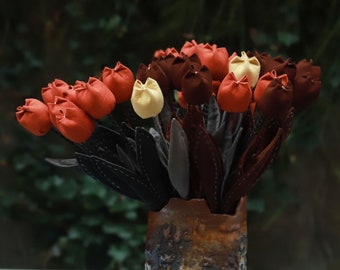 Stoff-Tulpen, Handgefertigte Blumendekorationen, Botanische Blumen, Muttertagsgeschenke, Weihnachtsblumengeschenke, Handgemachte Geburtstagsgeschenke