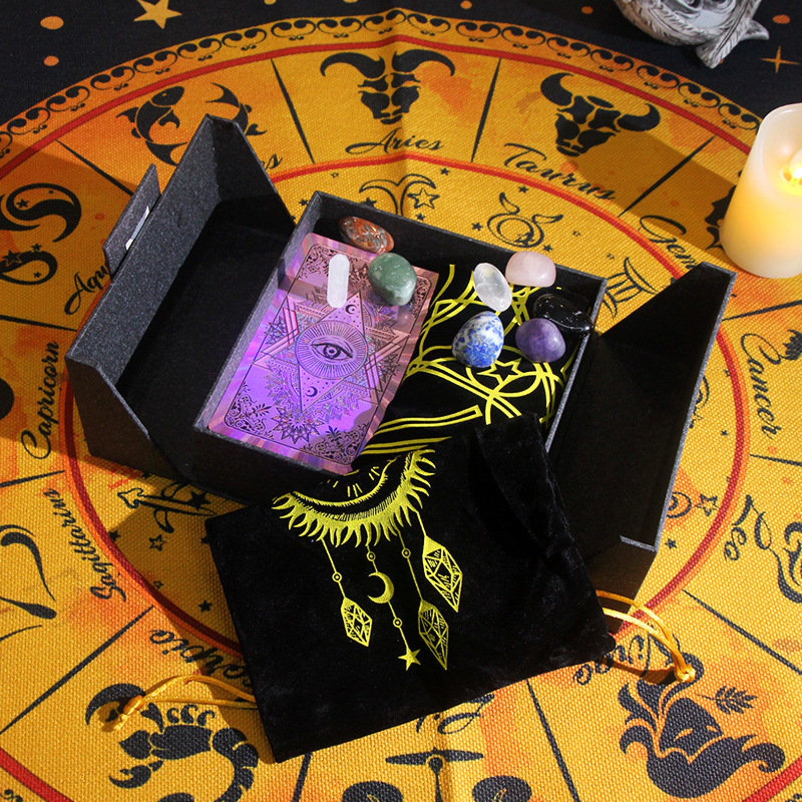 Gold Foil Tarot Plastic Tarot Cards With Boxes and Tarot Etsy