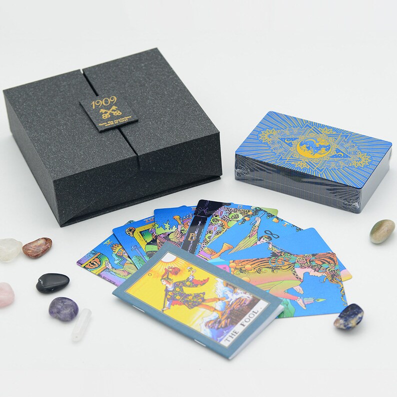 Gold Foil Tarot Plastic Tarot Cards With Boxes and Tarot Etsy