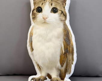 Almohada de búho maullador, almohada con meme de búho maullador, llavero de búho maullador, regalo divertido para mascotas, funda de almohada de búho maullador, almohada de gato, almohada de búho