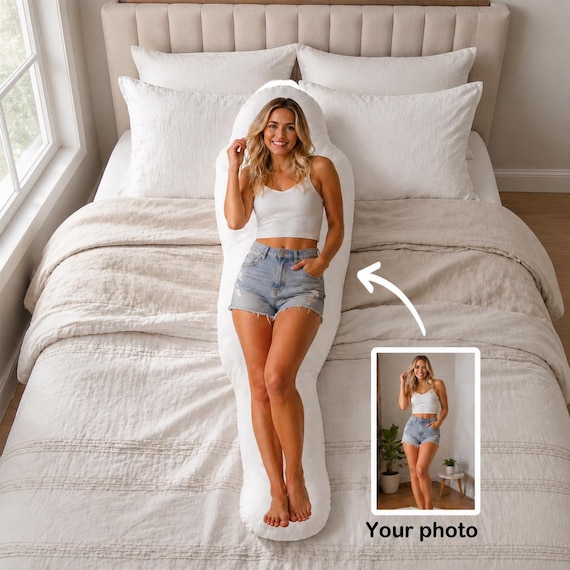 Custom Body Pillow with Photo, Personalized Full Body Pillow, Life Size Pillow, Couple Gift, Boyfriend Pillow, Funny Long Distance Gift