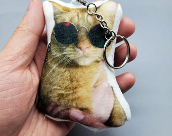 Customized photo keychain, photo keychain, pet keychain, keychain, cat portrait keychain, dog keychain, Christmas gift