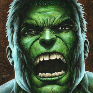 The Hulk - A4 Original Art Print - Acrylic Painting