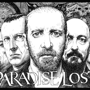 Paradise Lost - A4 Original Art Print - Nick Holmes Greg Mackintosh - Pen and Ink Drawing