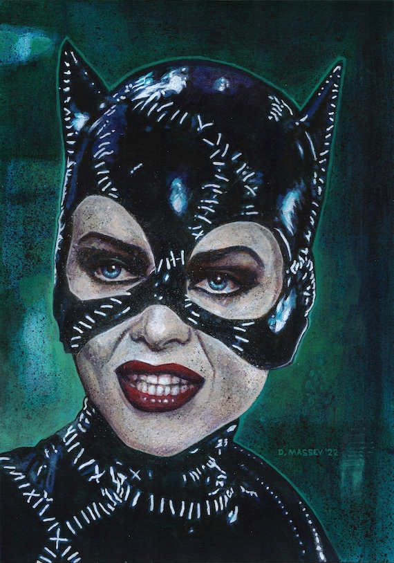 Catwoman - Original Acrylic Painting 29.7 X 21.0 Cm - Batman