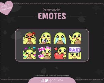 Avocado Emotes Pack for Twitch, Youtube streamers or Discord