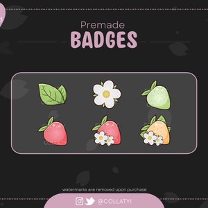 Cute Strawberry Fruit Twitch Sub Bit Badges