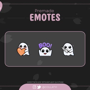 Cute Ghost Halloween Emotes for Twitch, Youtube streamers or Discord