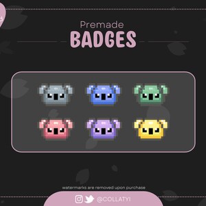 Pixel Cute Koala Twitch Sub Bit Badges