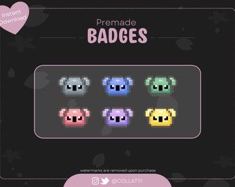 Pixel Koala Twitch Sub Badges (Digital Download)