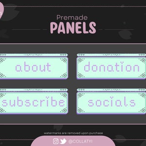 10 Pastell Pixel einfache ästhetische Twitch Panels