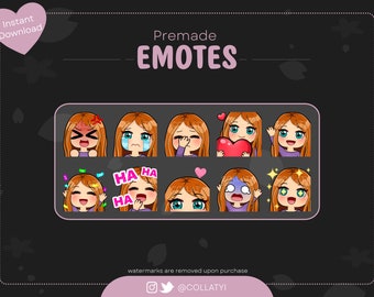 Red Hair Girl Emotes Pack for Twitch, Youtube streamers or Discord