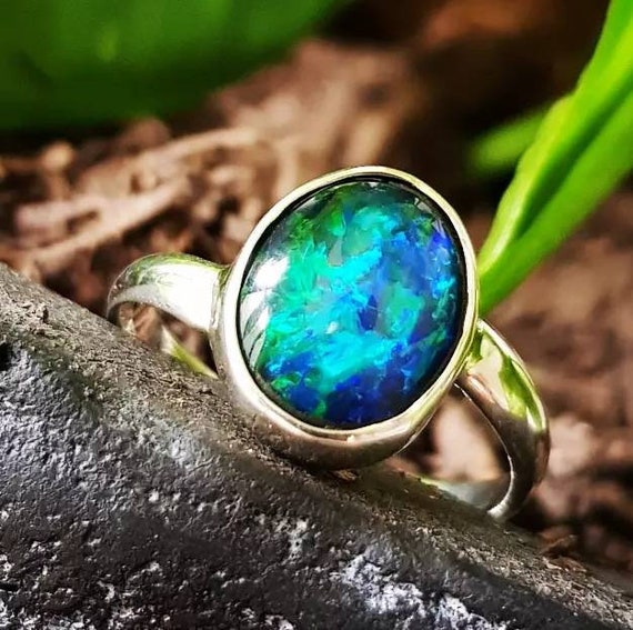 Opal ring set in silver deals