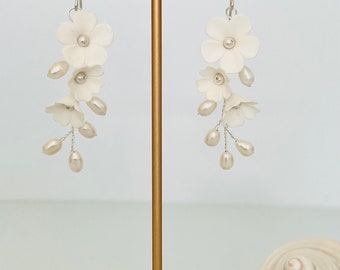 Florence Boucles d’oreilles Boucles d’oreilles de mariée Boucles d’oreilles de fleurs Boucles d’oreilles Drop