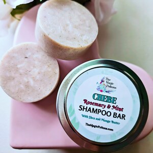 Shampoo Bar: Chebe Infused with Rosemary & Mint | Rosemary Hair Growth | Natural Haircare | Solid Shampoo | with Tin