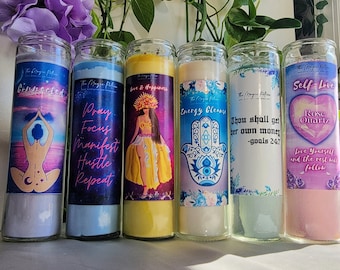 Candele curative per intenzione di cristallo con erbe, energia spirituale, candela in barattolo per aromaterapia, aiuto per la meditazione alle erbe, rituale di manifestazione