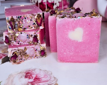 Love Spell Soap: Organic Rose Quartz Spiritual Cleanse