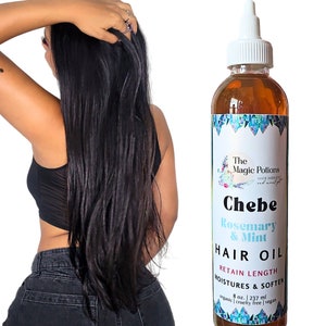 Aceite para el crecimiento del cabello: Aceite capilar Chebe de romero y menta, suero ayurvédico para el crecimiento del cabello, cuidado natural del cabello, aceite capilar 100 % orgánico y natural, 226 g