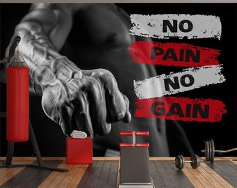 Gym Wallpaper Mural, Fitness Motivation, Peel and Stick