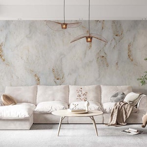 Marble Pattern Gold Look Abstract Wallpaper Self Adhesive Peel and Stick Wall Murals Wall Decoration Scandinavian Removable