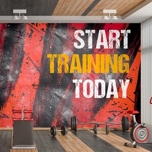 Fitness-Studio-Tapete, abnehmbare Fitnessstudio-Tapete, selbstklebende Tapete, extra großes Peel & Stick-Tapeten-Wandbild