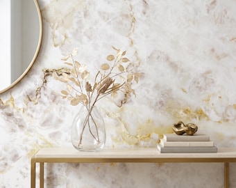 Gold Marble Pattern Wallpaper, Abstract Self Adhesive Wall Mural