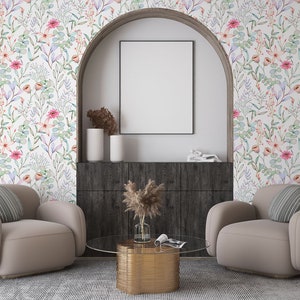 Papier Peint Dreen Petites Fleurs Roses Sur Fond Blanc, Papier Peint Fleurs Colorées, Papier Peint Fleurs D'été