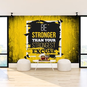 Gym Fitness Wallpaper, Body Building Wall Art Sports Mural, Gym Poster Mural, Office Wallpaper, Adhesive Wallpaper