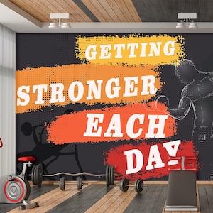 Carta da parati motivazionale per palestra fitness, carta da parati per palestra per esercizi di bodybuilding, carta da parati autoadesiva rimovibile
