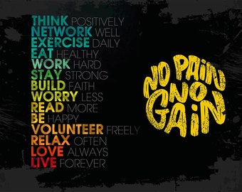 Bannière Murale Motivationnelle – « Peur ? Ne Doute Pas » – Décor Gym, Bureau, Salon – Damdekoli