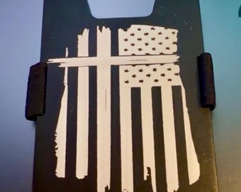 Engraved RFID Wallet for Men | Patriotic 'Stand for the Flag' Design