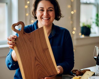 Personalized Live Edge Walnut Cutting Board: Handmade Charcuterie Board