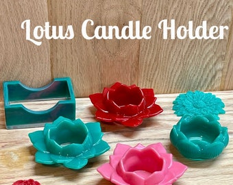 Resin Lotus Flower Tea Light Candle Holder: Handmade Home Decor Gift