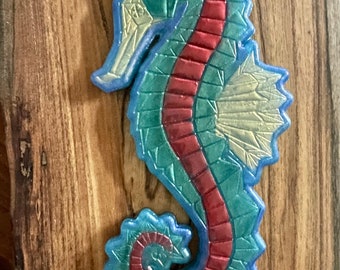 Personalized Sea Horse Wall Decor: Custom Colors, 12" Tall