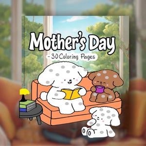 30 Bold and Easy Mother&#39;s Day Coloring Pages  Adult Coloring Book, Simple & Relaxing, Digital,Procreate ,Stress Relief,Cozy Friends,bobbie