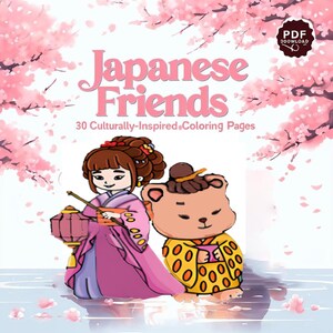 Cozy Friends Coloring Book: Japanese Kawaii Art (PDF Download)