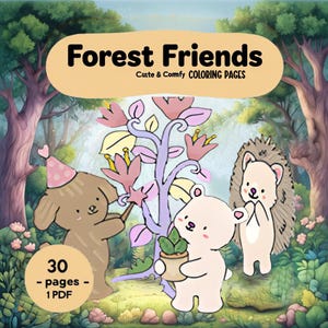 30 Bold and Easy  Coloring Pages  Adult Coloring Book, Simple & Relaxing, Digital,Procreate ,Stress Relief,Cozy Friends