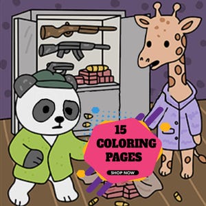 Cozy Friends Coloring Book: 15 Bold AND Easy Pages for Adults - Instant Download, Stress Relief & Relaxation with Procreat