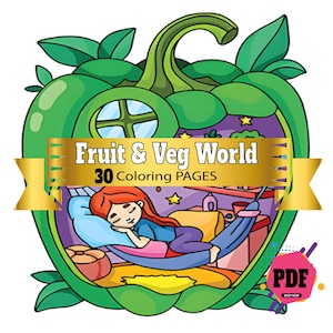 Fruit & Veg Coloring Book: 30 Bold Pages for Adults (PDF Download)